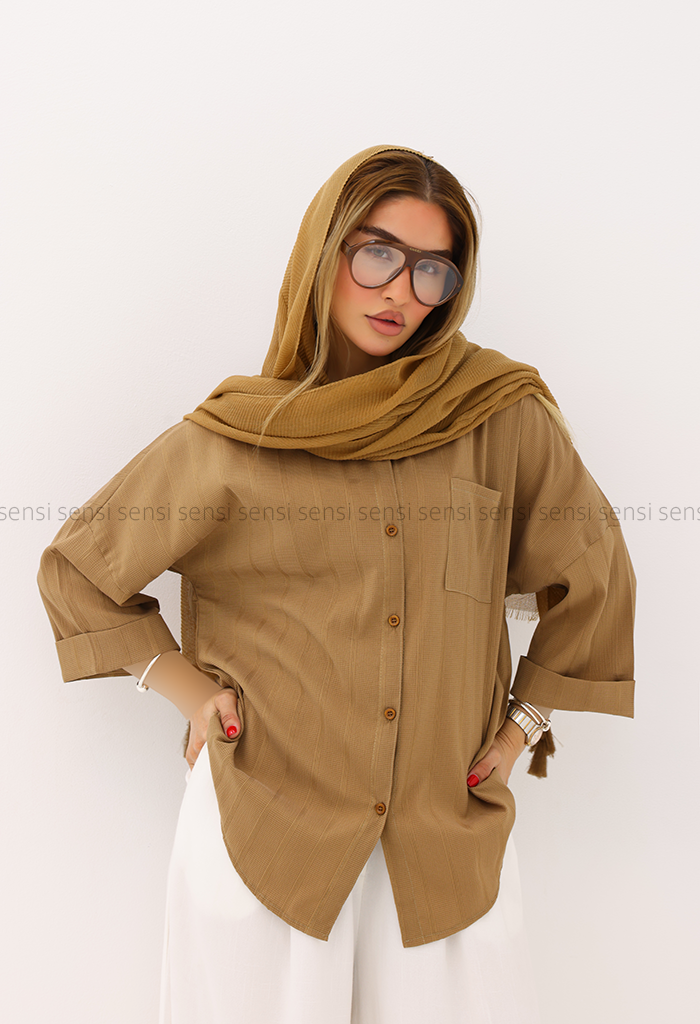 شومیز جگوار آستین پاکتی کد1006100